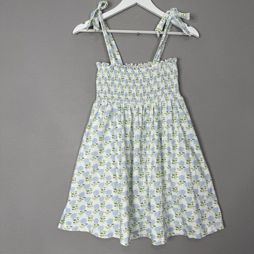 Southern Smocked Company Girls Dress 8 White Floral Tie Sleeve Cottagecore Boho